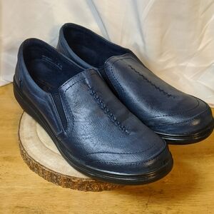 Easy Street Women's Navy Blue Ultimate Leather Slip-Ons Size 8 Narrow